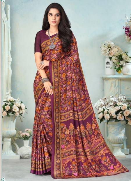 Purple Colour RUCHI VIVANTA SILK 12th EDITION Fancy Designer Regular Wear Printed Saree Collection 15005-B